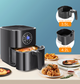 Aigostar Friteuse à air chaud électronique Airfryer 1500W 3.5L