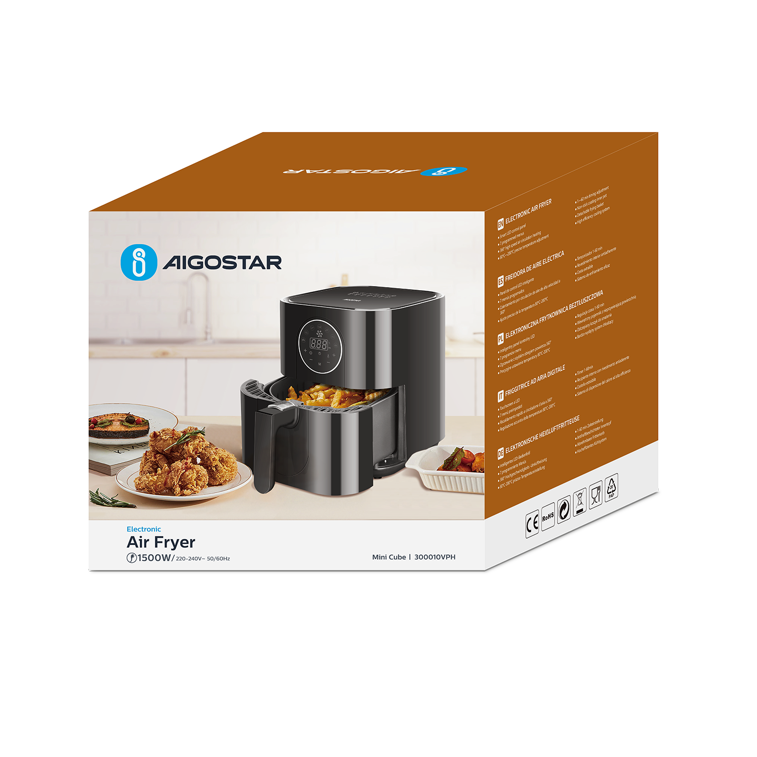 Aigostar  Friteuse à air chaud électronique Airfryer 1500W 3.5L