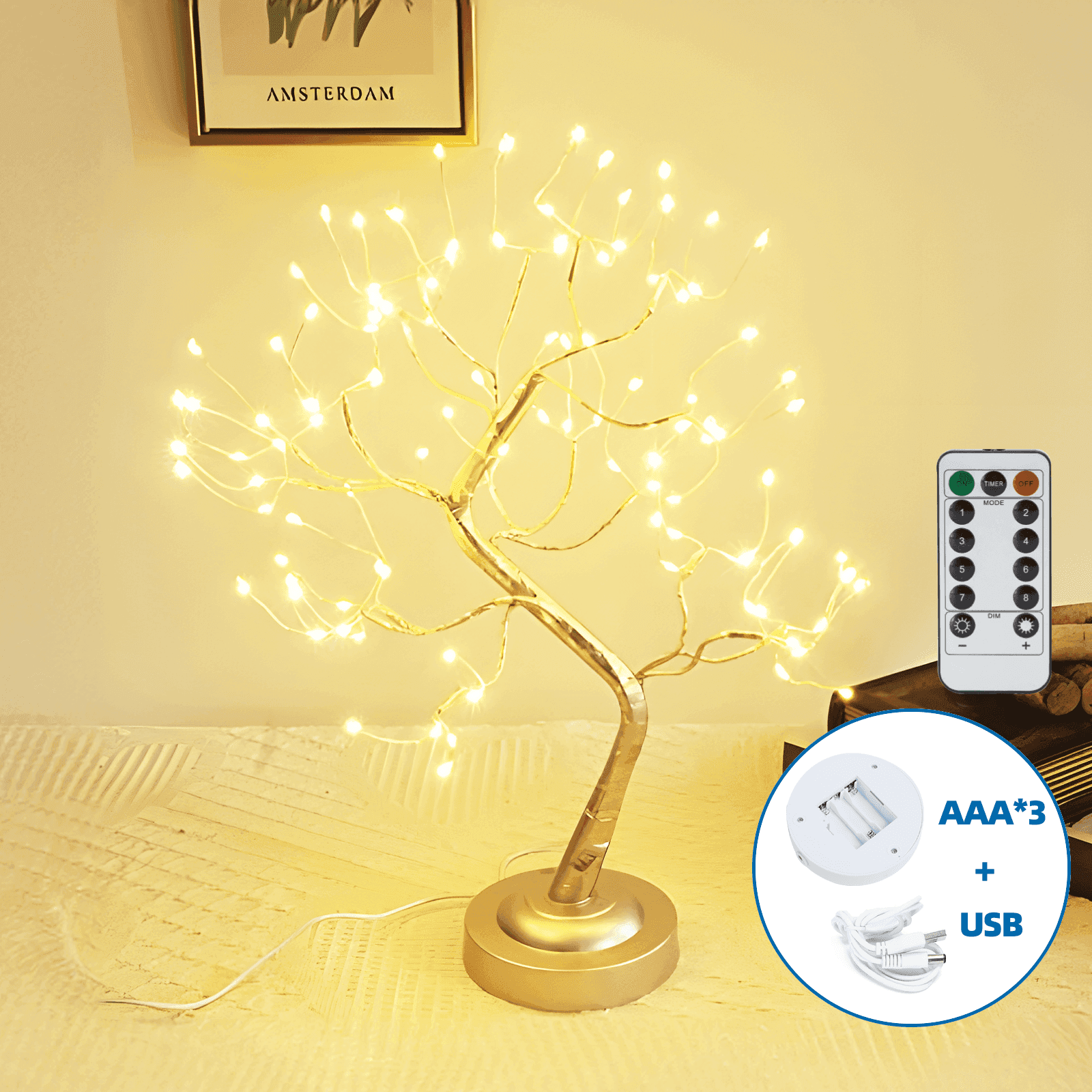 Aigostar Tree light 0.45m with 3AAA battery 3000K IP20