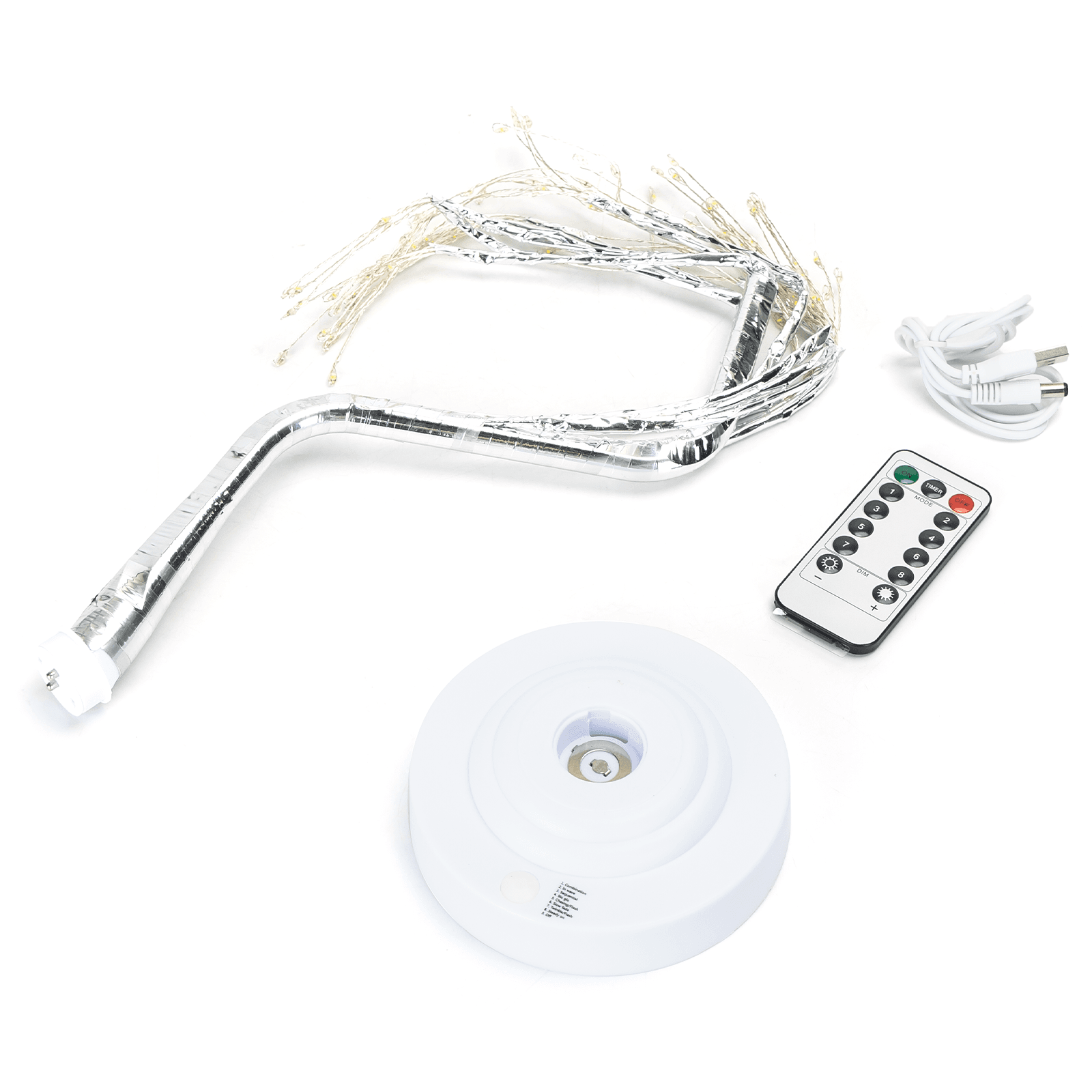 Aigostar Guirlande lumineuse pour arbre 0,45 m avec 3 piles AAA 3000 K IP20
