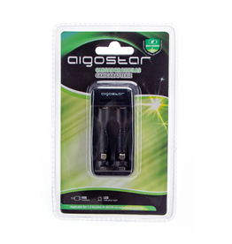Aigostar Chargeur de batterie rapide smart 2 AA/AAA noir
