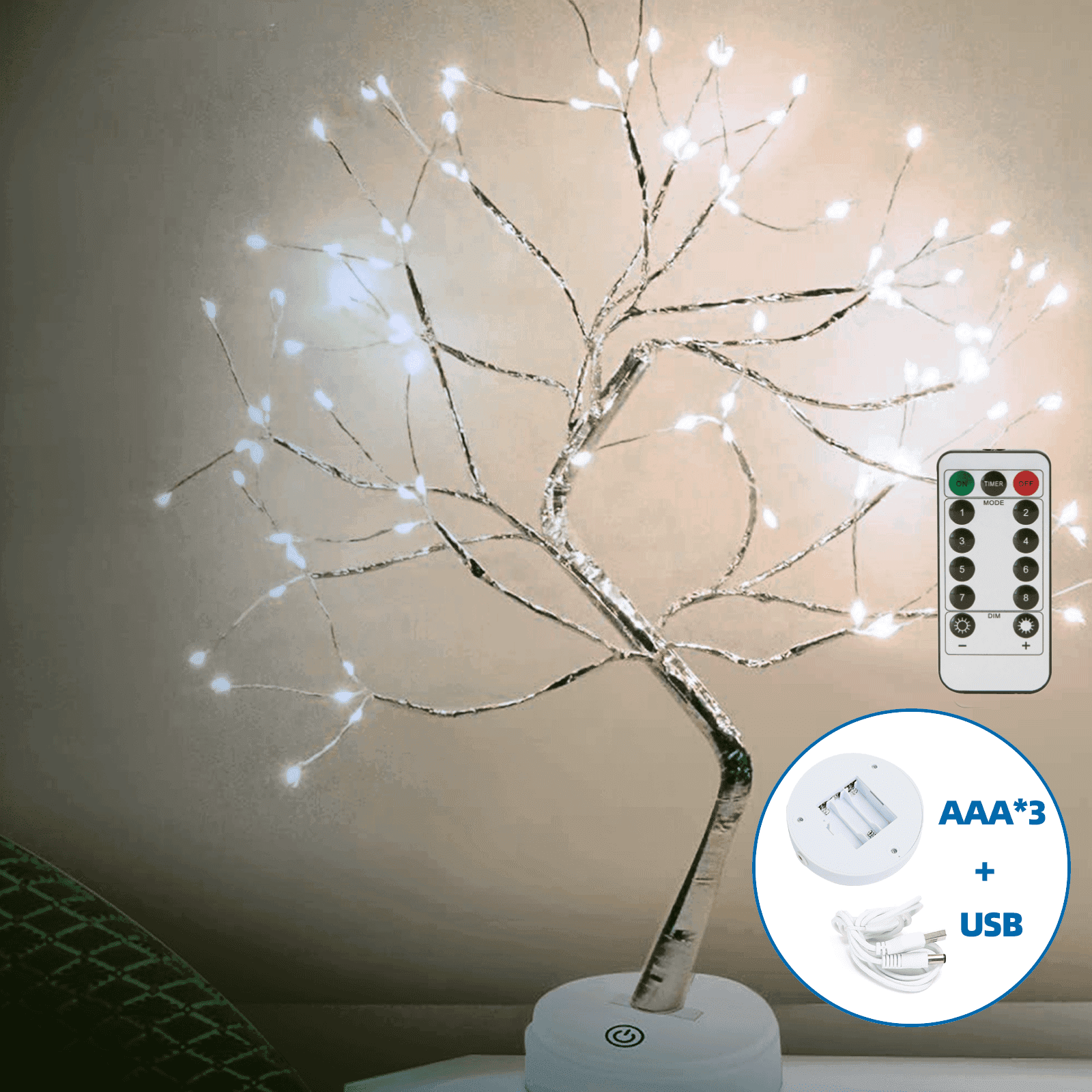 Aigostar Tree light 0.45m with 3AAA battery 3000K IP20