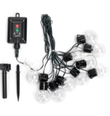 Aigostar Bande lumineuse avec lampes à tube rond G50 (10 pièces) à énergie solaire RGBY 5m