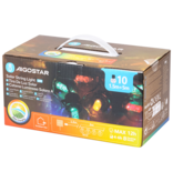 Aigostar Bande lumineuse avec lampes à tube rond G50 (10 pièces) à énergie solaire RGBY 5m