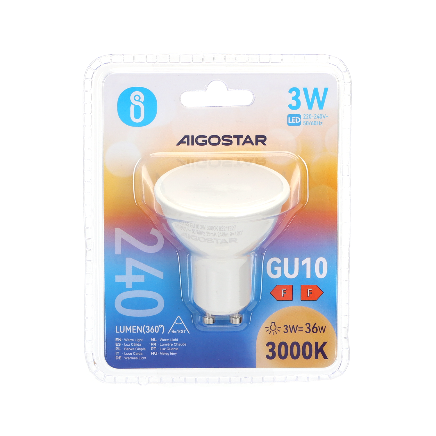 Aigostar LED A5 GU10 3W 180Lm 3000K