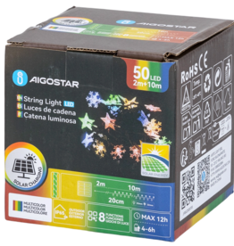 Aigostar Solar Light Strip Star Snowflake RGBY IP65