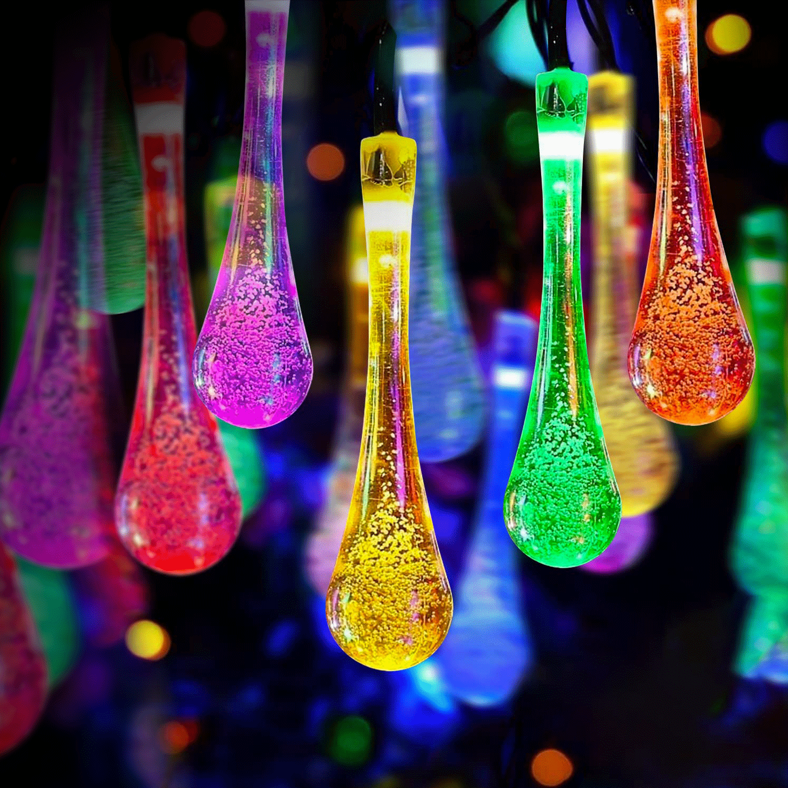 Aigostar        Lichtstrook in druppelvorm op zonne-energie RGBY 50 Led IP65