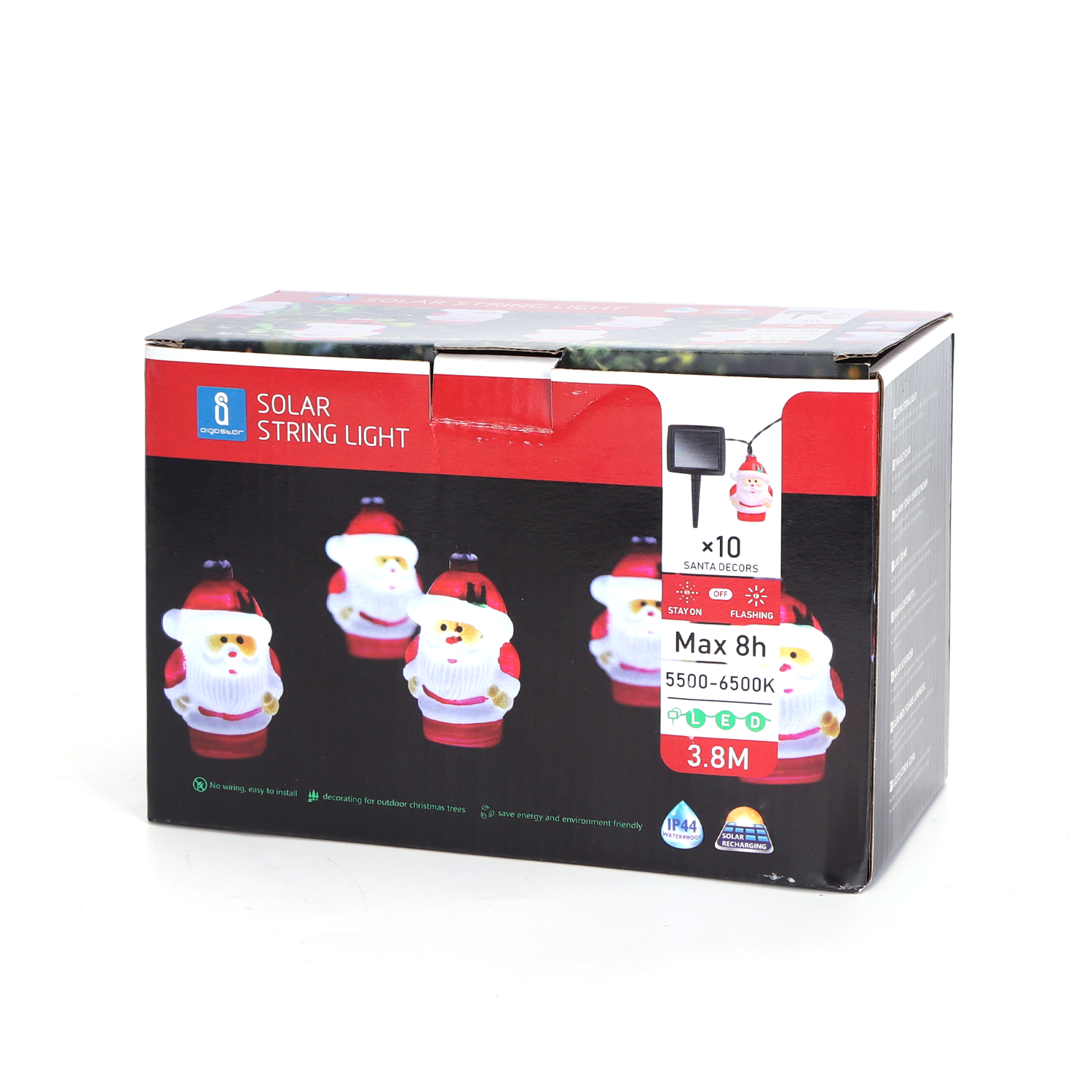 Aigostar LED kerstman op Lichtsnoer(zonne-energie)