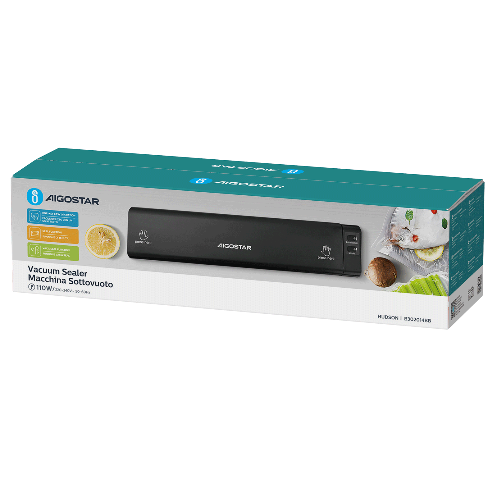Aigostar Vacuum machine black 110W