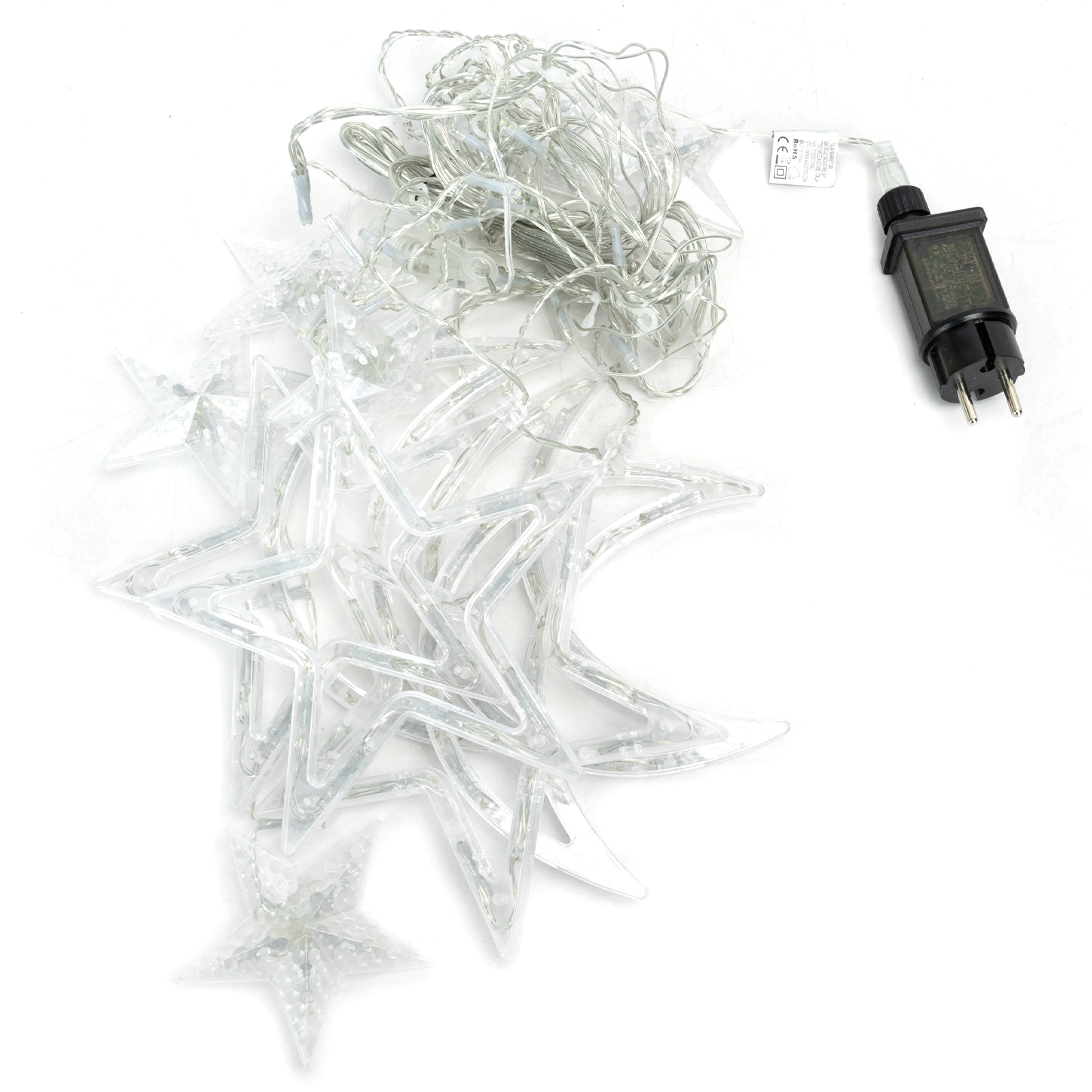 Aigostar Lichtsnoer met  sterren en manen (golvend) 3m+3m*0,6m IP44