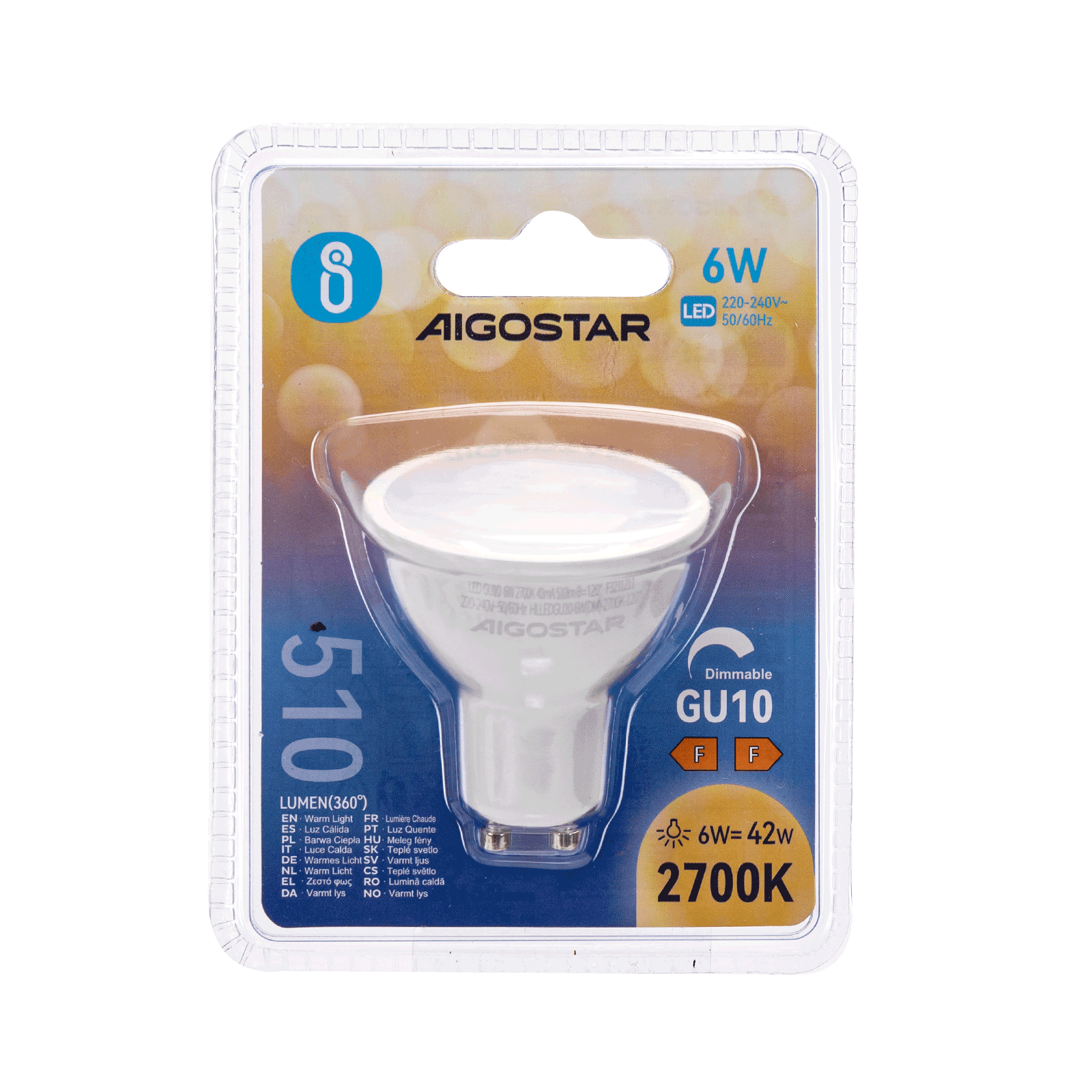 Aigostar LED A5 GU10 6W  2700 -6500K 255-510Lm