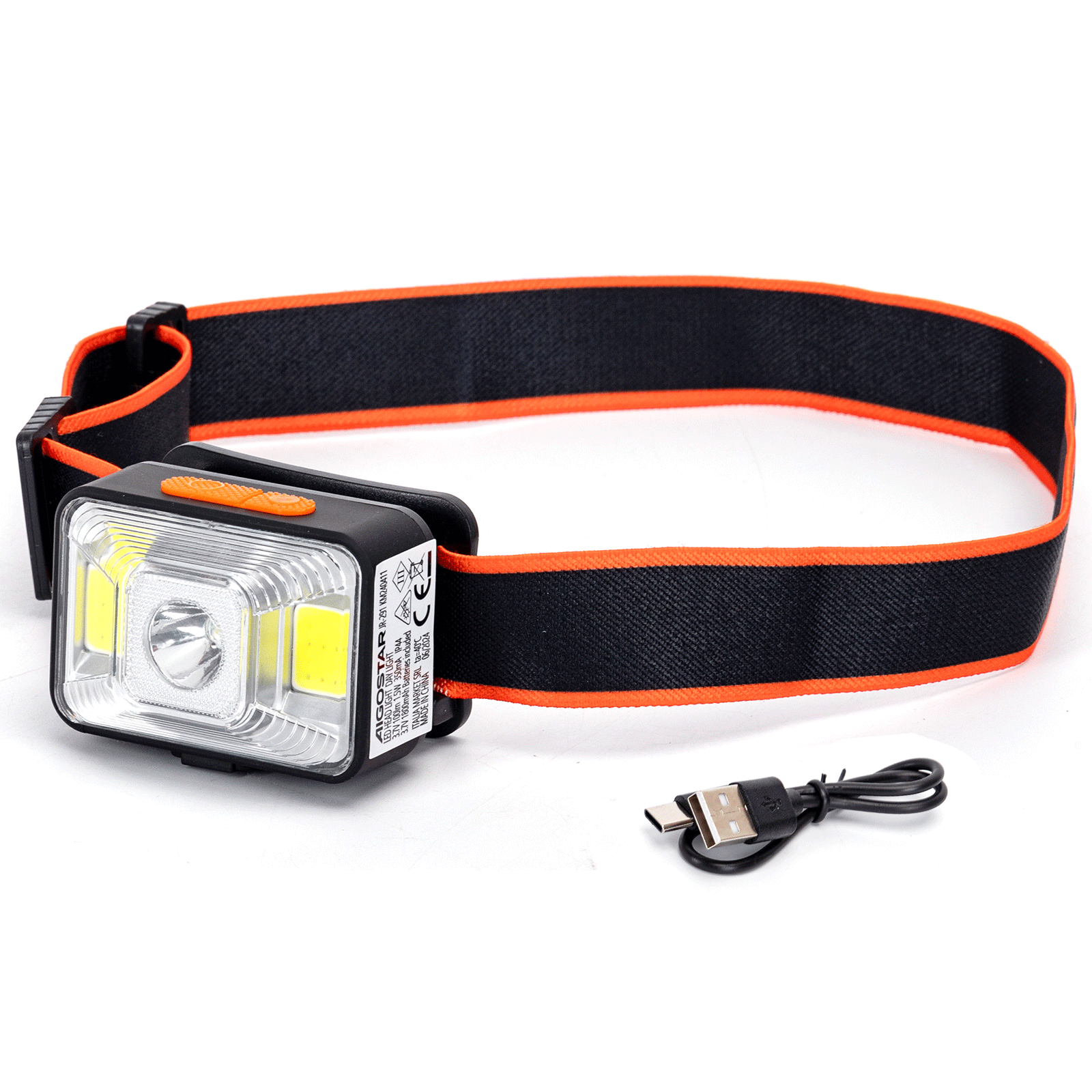 Aigostar  Oplaadbare LED-hoofdlamp met 3 lichtstanden 1,5W 6500K
