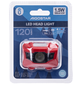 Aigostar LED-hoofdlamp 1,5W 6500K IP44 werkend  op batterijen(AAA)
