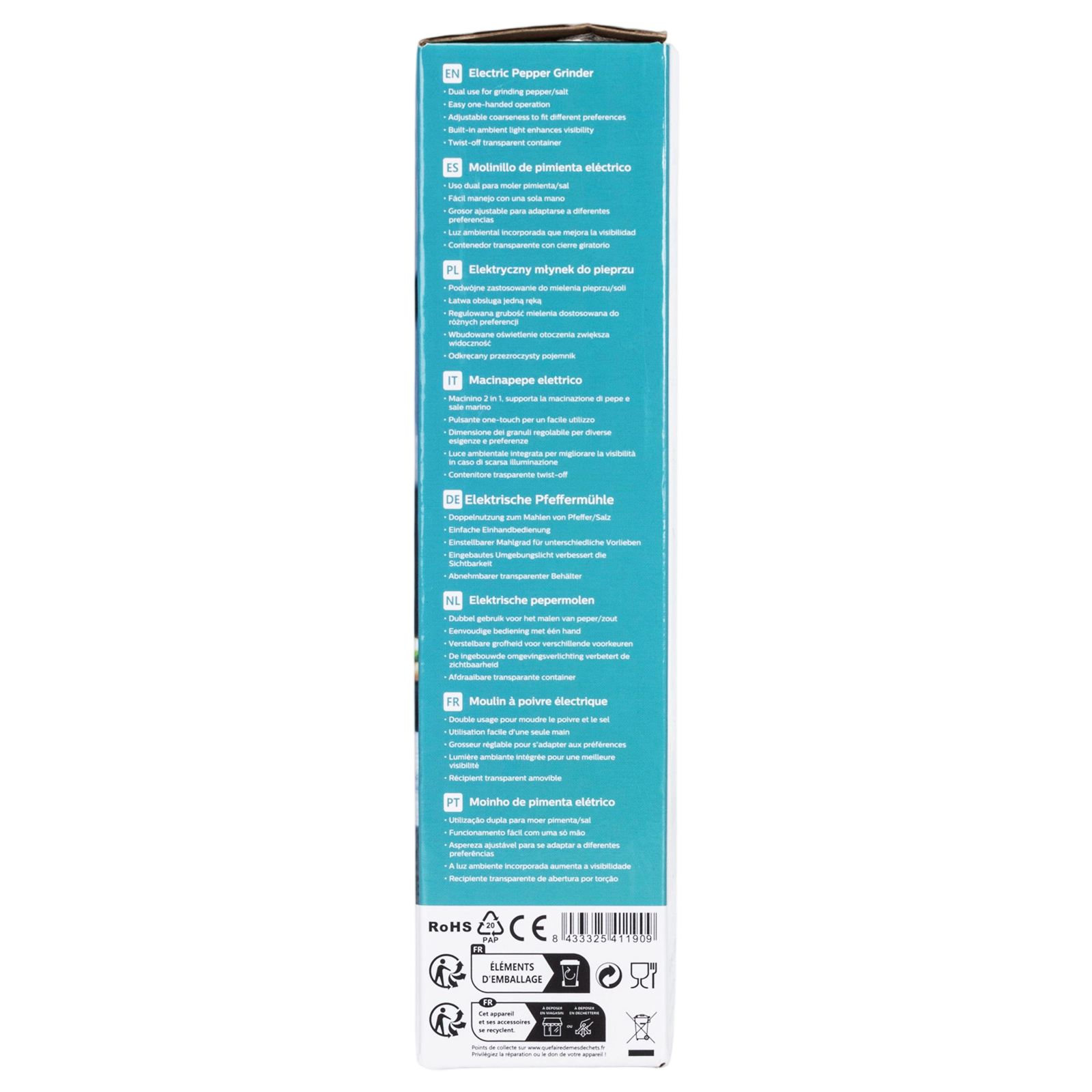Aigostar Elektrische pepermolen 27g