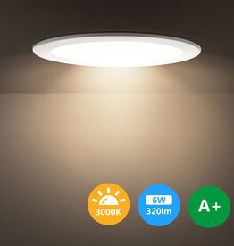Aigostar E6 LED Ultradunne Inbouw Downlight Rond 6W