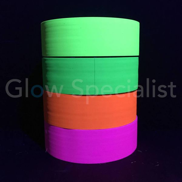 UV Blacklight reaktif 6 paket 6 renk Neon Gaffer bant, süper parlak Glow parti m