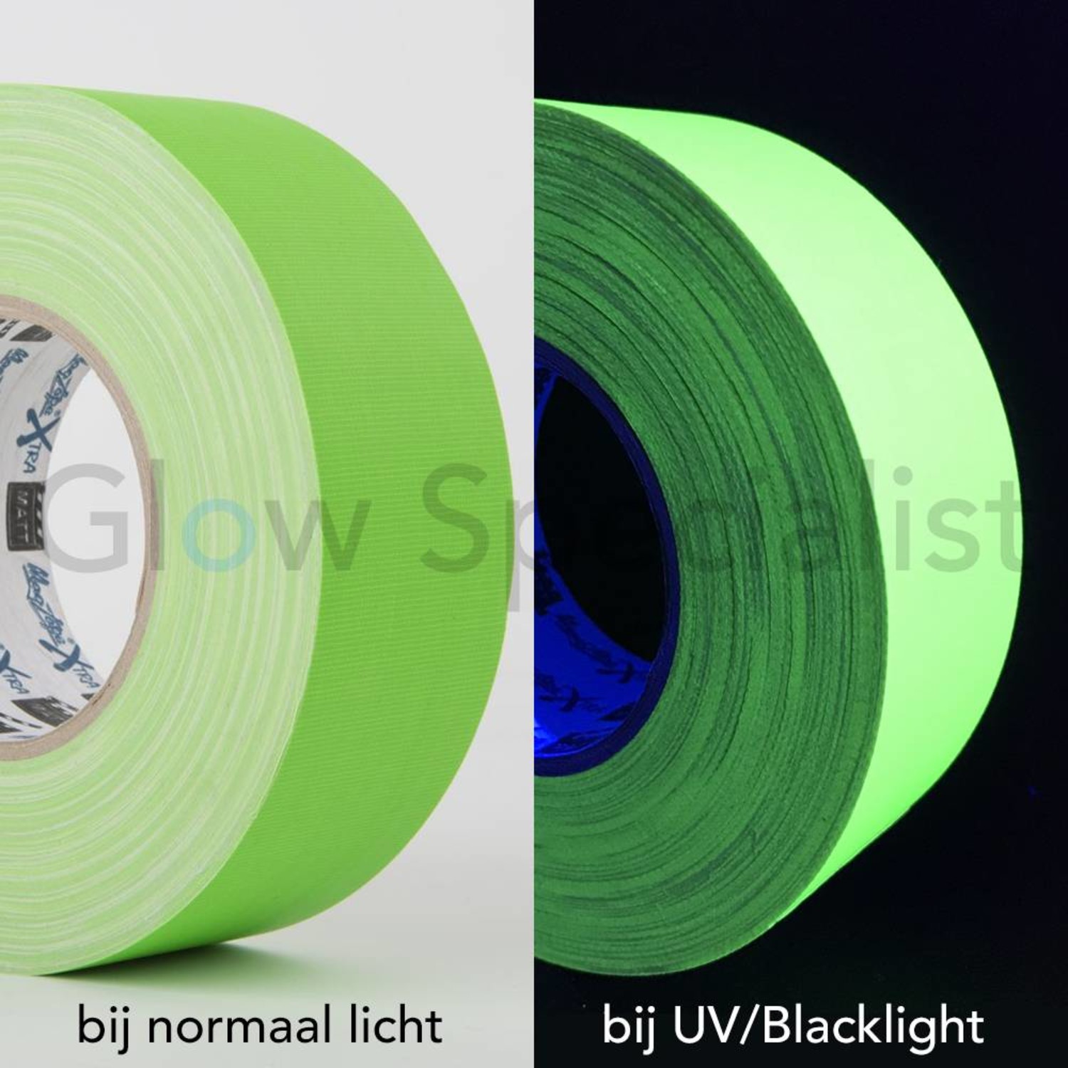 Ruban néon uV-active tape ruban adhésif 50 mm x 25 m (vert)