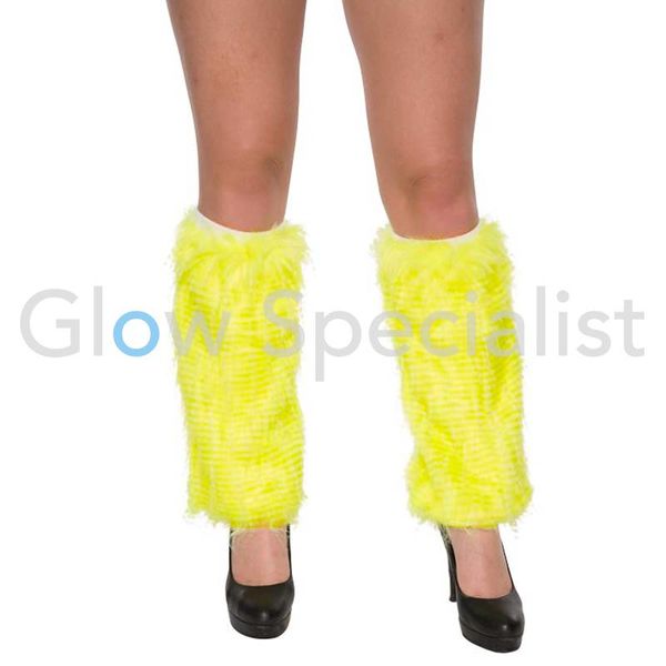 Uv Blacklight Leg Warmers Plush Neon Green Glow Specialist Glow Specialist