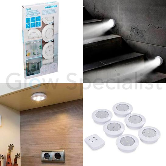 DRAADLOZE LED DIMBARE DRUKLAMPEN MET AFSTANDSBEDIENING EN TIMER - 6-DELIG -  koop je bij Glow Specialist - Glow Specialist