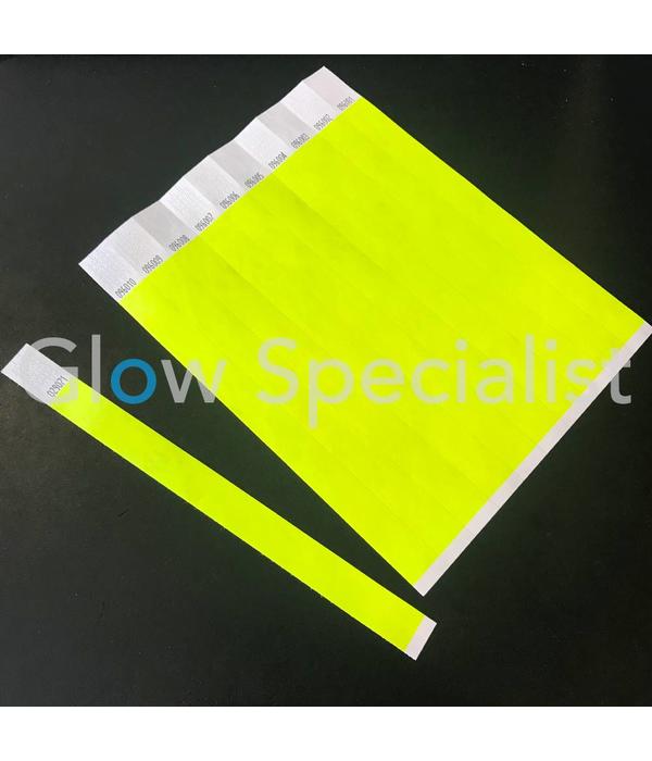 NEON TYVEK WRISTBAND - NEON YELLOW - Glow Specialist