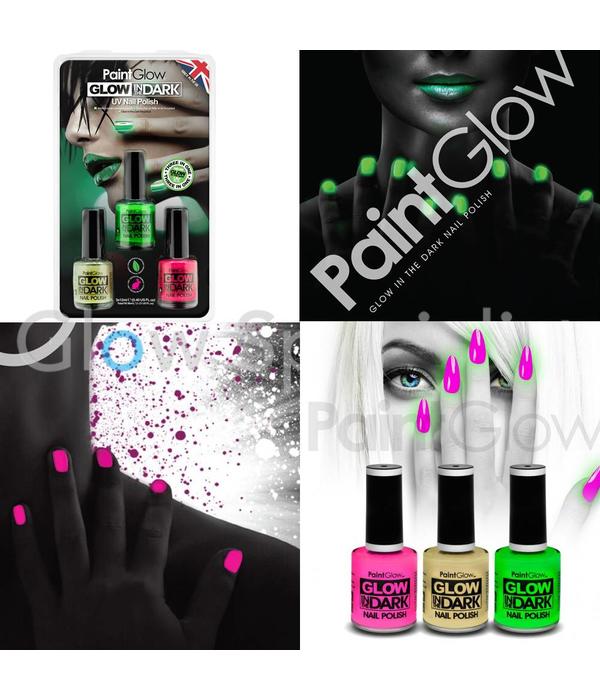 Paintglow Glow In The Dark Uv Nail Polish Set Of 3 Paintglow Glow In The Dark Uv Nail Polish Set Of 3