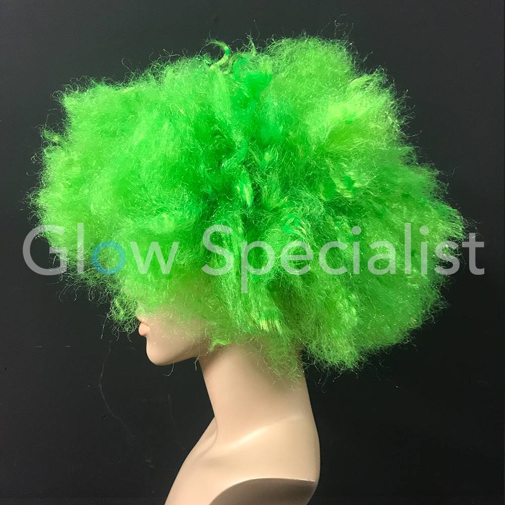 NEON GREEN AFRO WIG Glow Specialist Glow Specialist