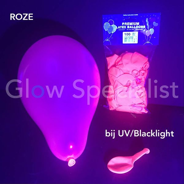 UV LATEX BALLOONS - NEON PINK - 100 PIECES