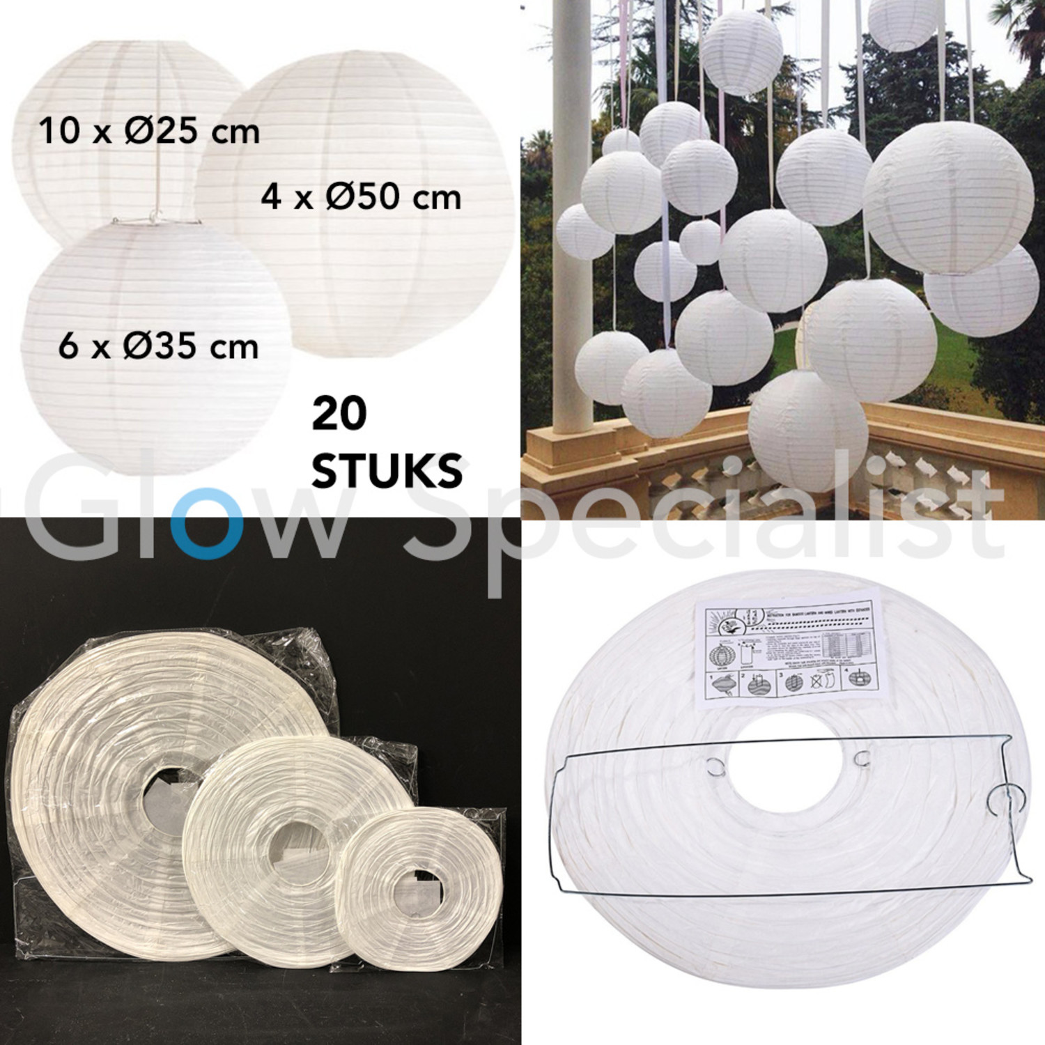Encham 20 stuks kleurrijke papieren lantaarns 25 cm Ronde papieren lantaarns lampenkappen voor vakantie bruiloft Halloween kerstfeest verjaardagen tuinfeest baby shower decoratie binnen en buiten