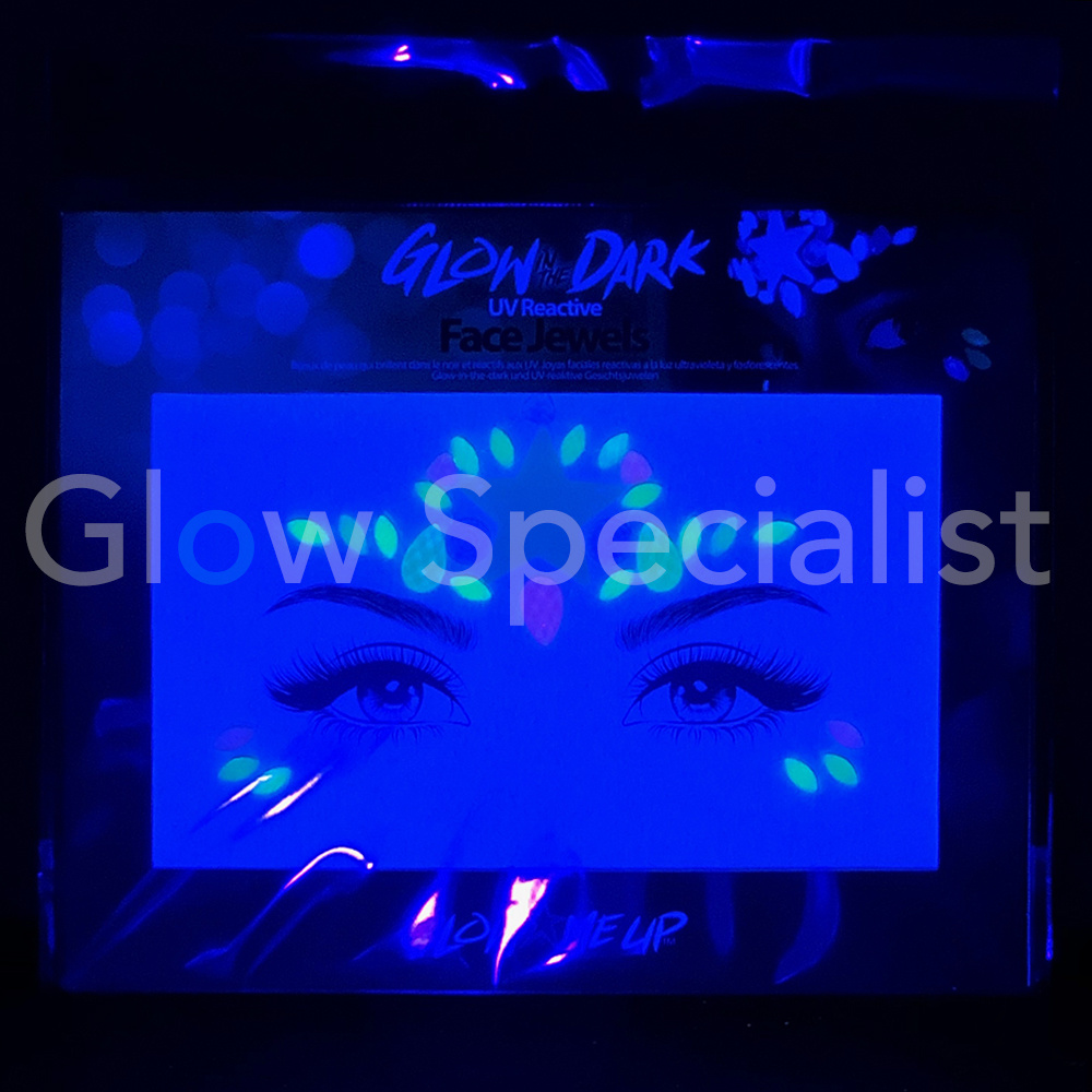 PAINTGLOW GLOW IN THE DARK UV FACE JEWELS STAR Glow Specialist