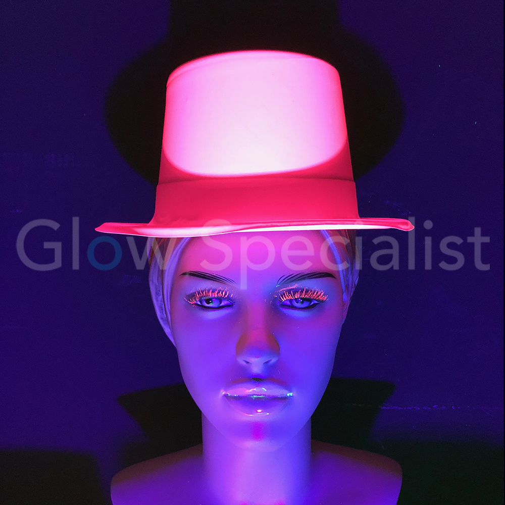 UV / BLACKLIGHT TOP HAT - NEON PINK 