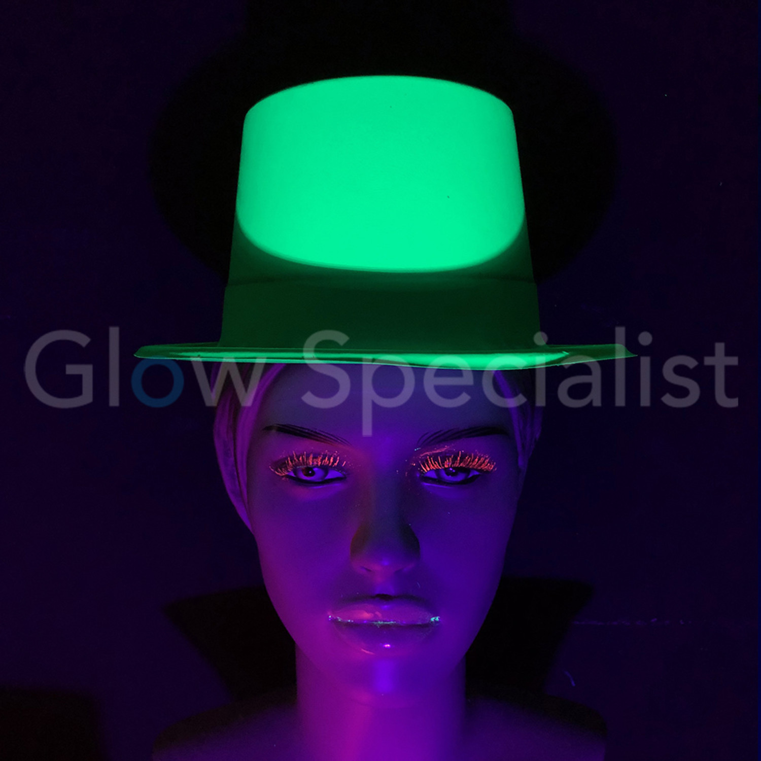 Dankbaar Baan hoffelijkheid UV / BLACKLIGHT HOGE HOED - NEON GROEN - koop je bij Glow Specialist - Glow  Specialist