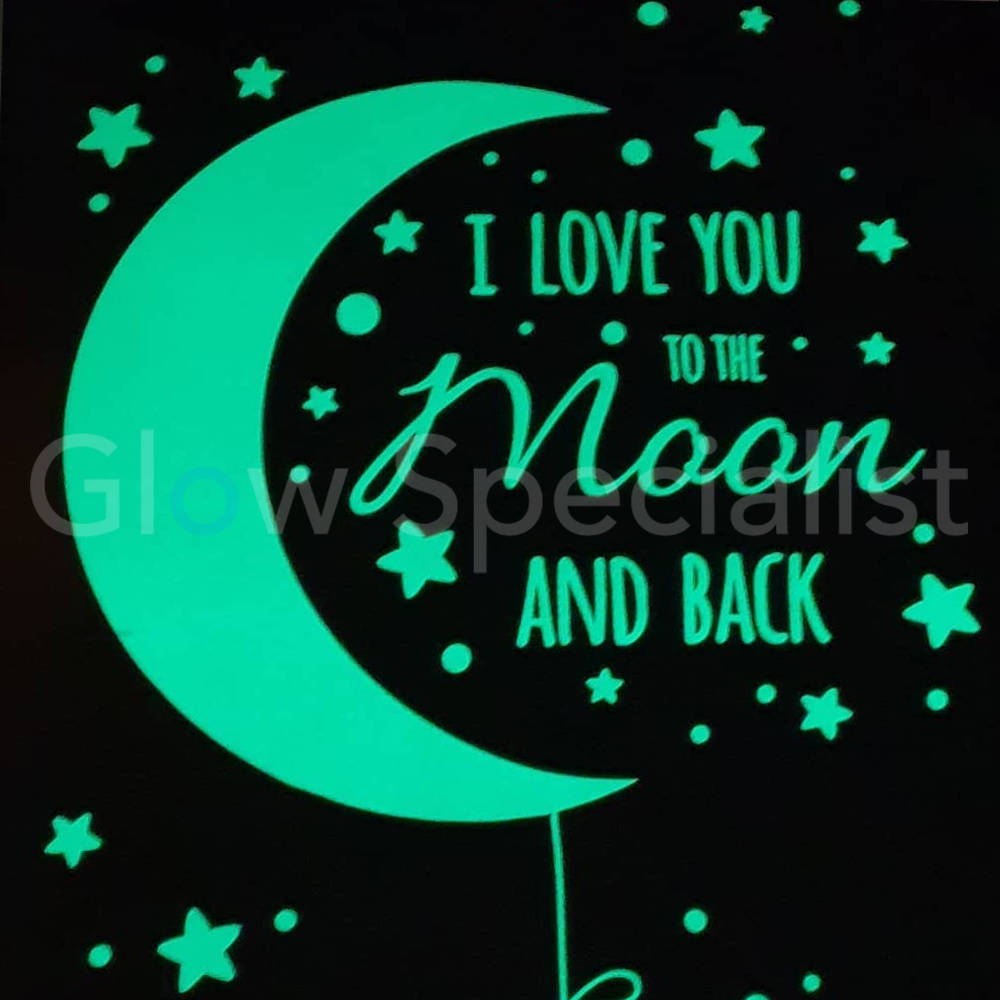 Glow In The Dark Muurstickers I Love You To The Moon And Back Glow Specialist Glow In The Dark Muurstickers I Love You To The Moon And Back Glow Specialist