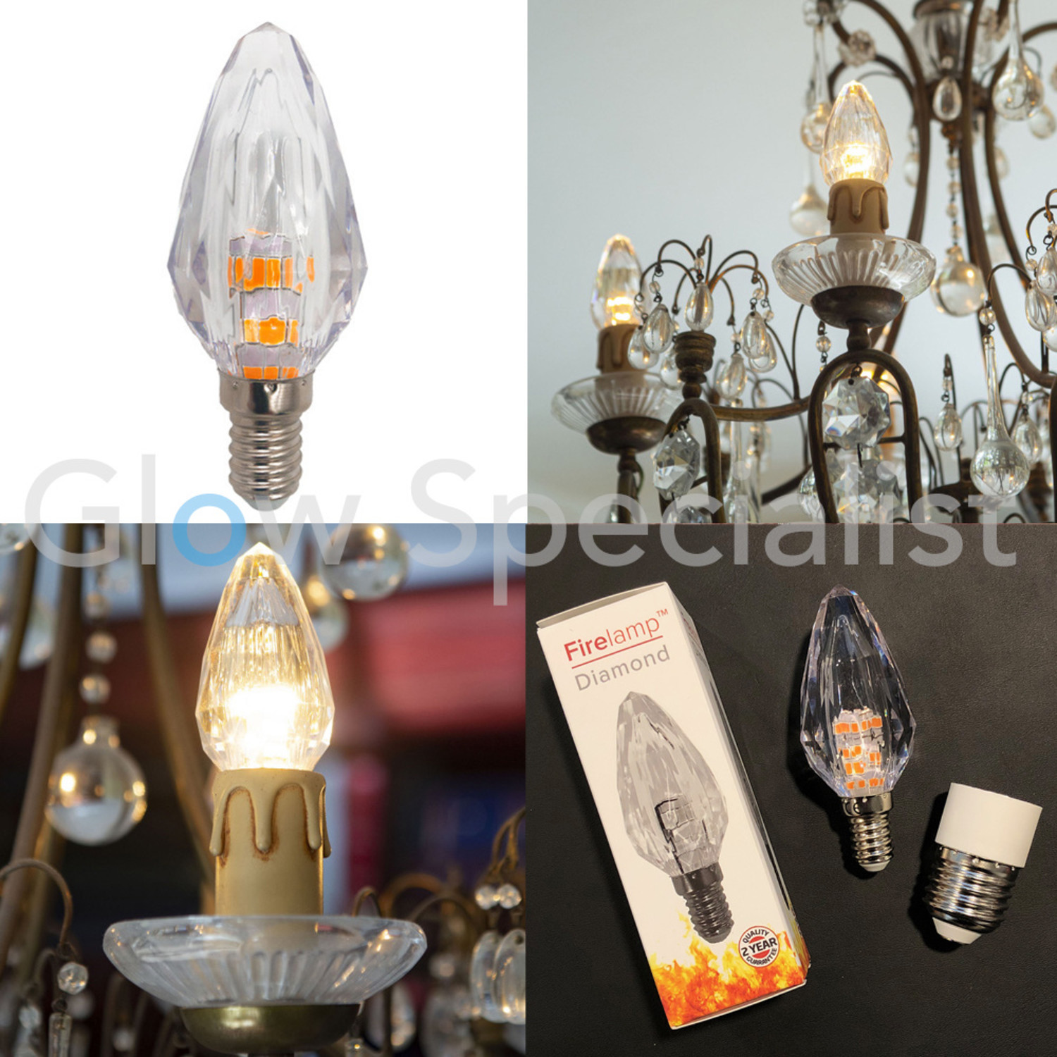 rook ziek Storen FIRELAMP™ DIAMANT LAMP - E14/E27 - DIMBAAR - Glow Specialist