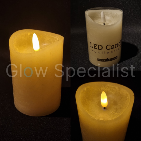 LED CANDLE WITH TIMER - 7 X 10 CM - IVORY