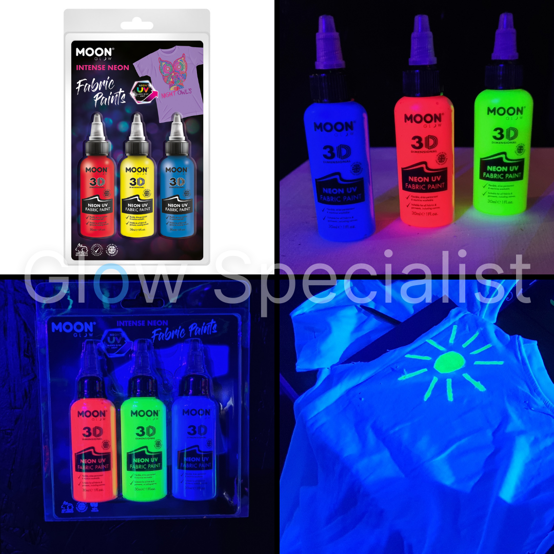 Voordracht kaas bronzen UV/BLACKLIGHT 3D TEXTIELVERF - SET VAN 3 KLEUREN - Glow Specialist - Glow  Specialist