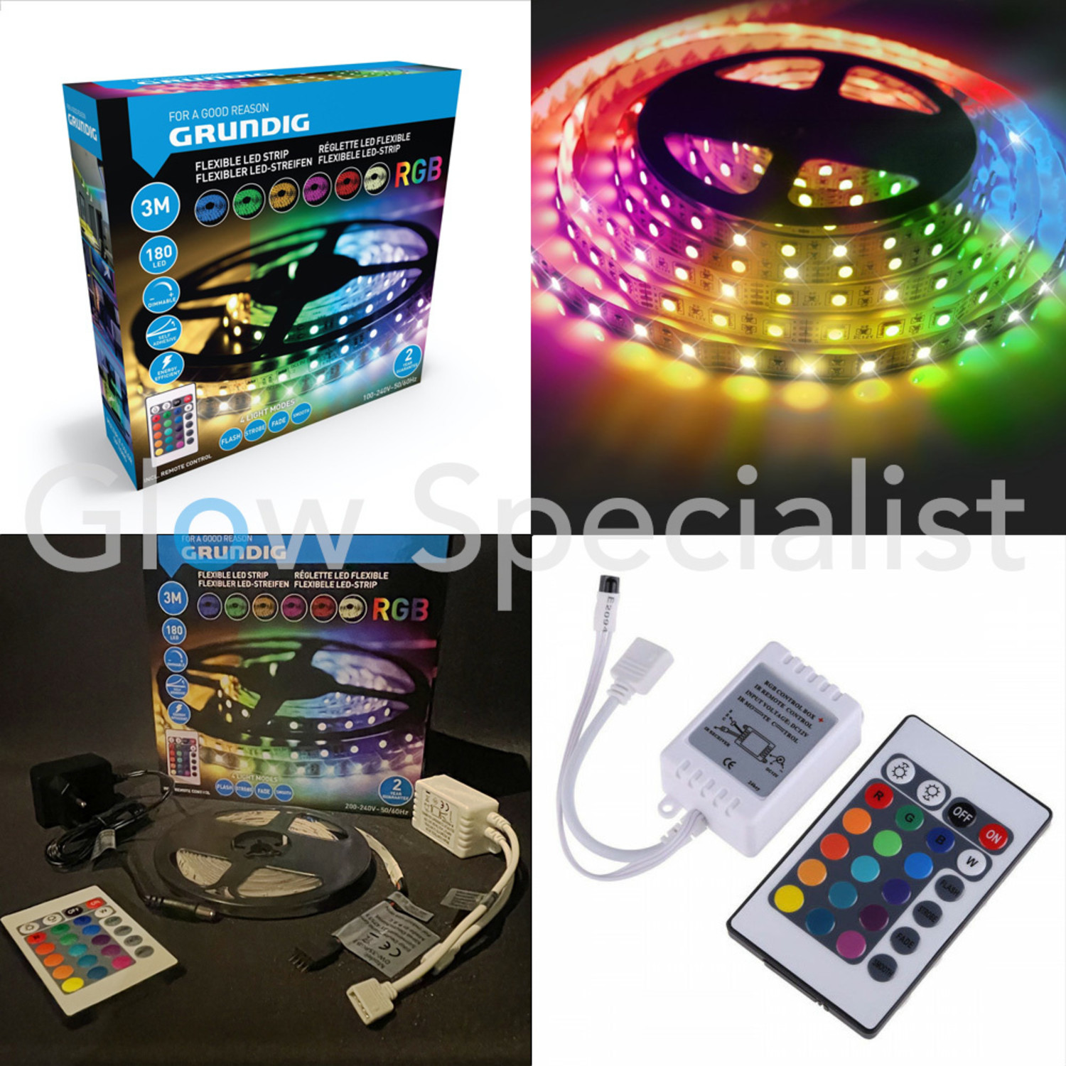 FLEXIBLE STRIP - 3 METER - 180 LED - MULTICOLOR - Glow Specialist - Glow Specialist