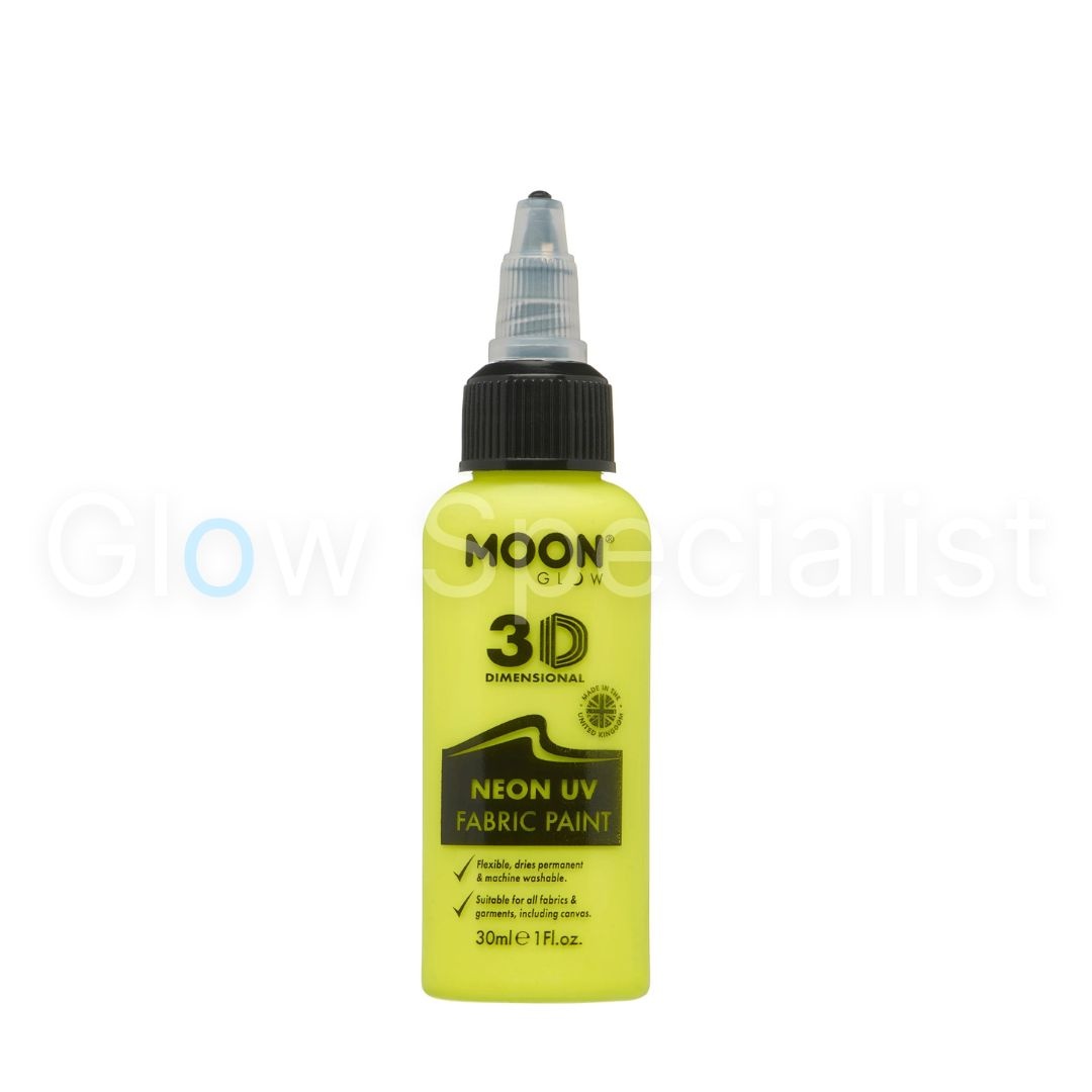 Moon Glow In The Dark Fabric Paint 30ml Yellow Costume Make Up Moon Glow In The Dark Fabric Paint 30ml Yellow Costume Make Up