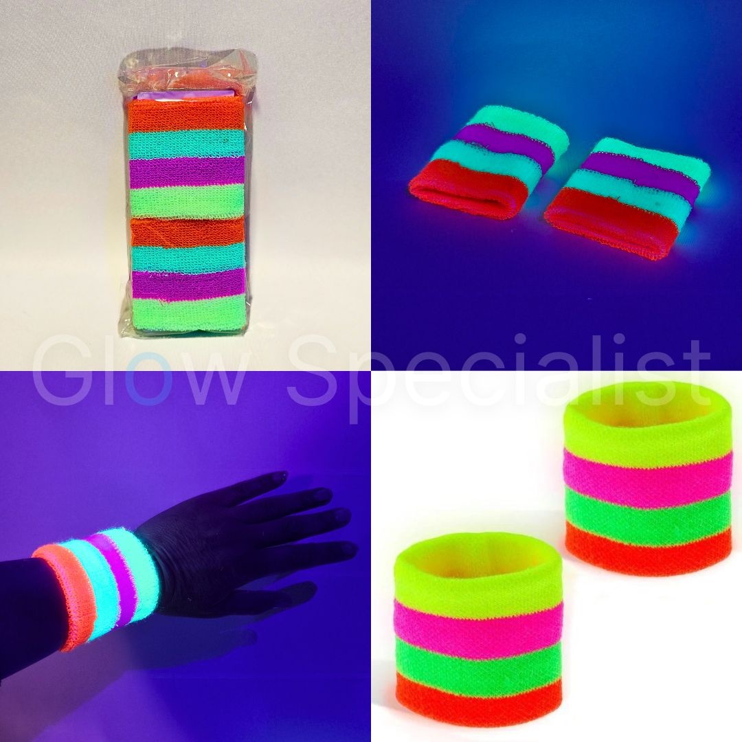 UV NEON WRISTBANDS MULTICOLOR SET OF 2 Glow Specialist