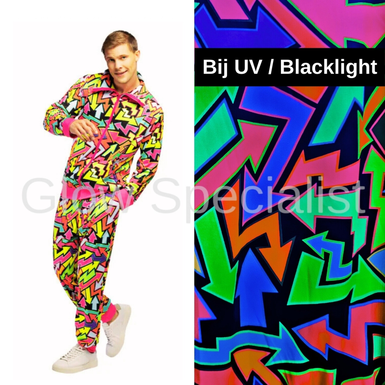 NEON TRACK SUIT STREET ART - UV / BLACKLIGHT - MEN - 2-PIECE