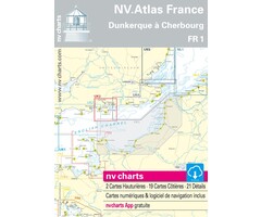 NV Charts NV Vaarkaart Frankrijk FR1 Van Oostende naar Cherbourg