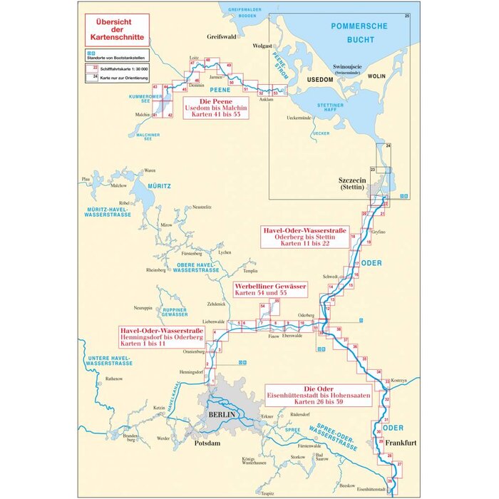 Delius Klasing Vaarkaart8: Oder en Peene Berlijn-Oostzee