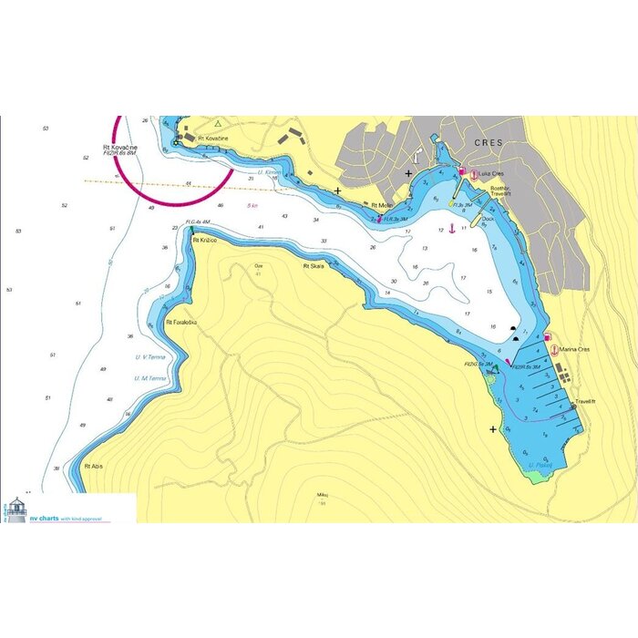 NV Charts Vaarkaart Kroatië NV Verlag HR1, Triest tot Vodice