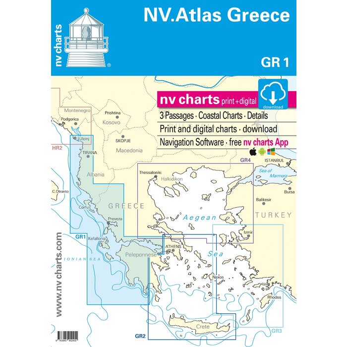 NV Charts Vaarkaart Griekenland GR1 Ionische eilanden en Peloponnesos - Albanië
