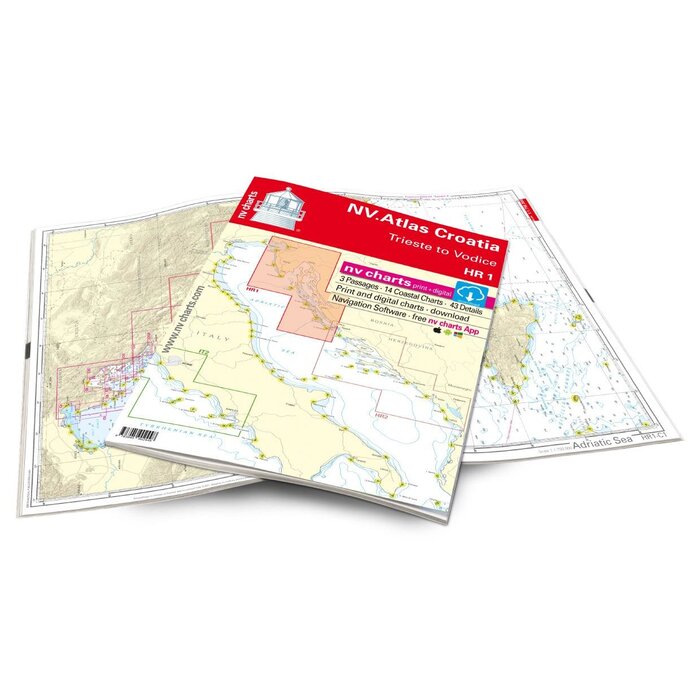 NV Charts Vaarkaart Kroatië NV Verlag HR1, Triest tot Vodice