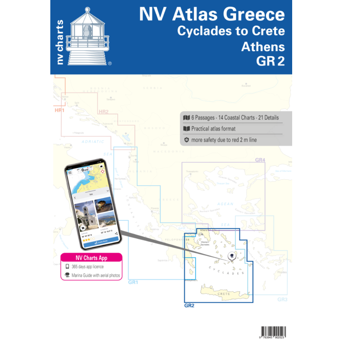 NV Charts Vaarkaart Griekenland GR2 Cycladen naar Kreta en Athene