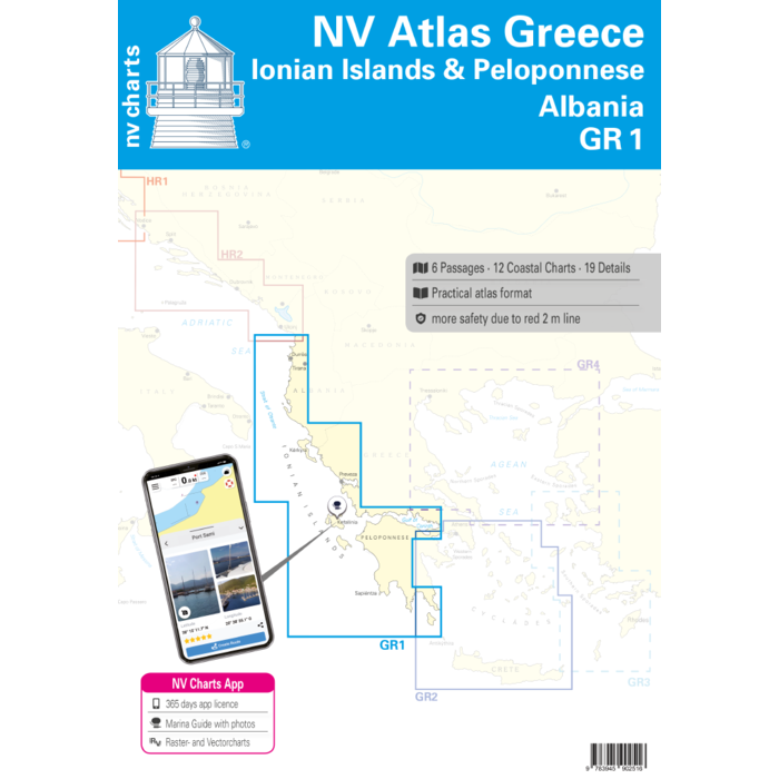 NV Charts Vaarkaart Griekenland GR1 Ionische eilanden en Peloponnesos - Albanië