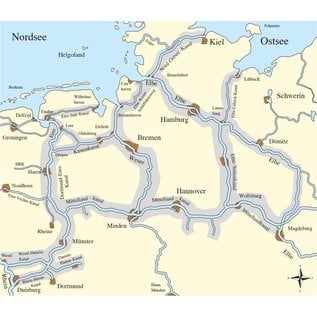 Delius Klasing Duitsland Vaarkaarten met routes Rijn naar Noord- en Oostzee