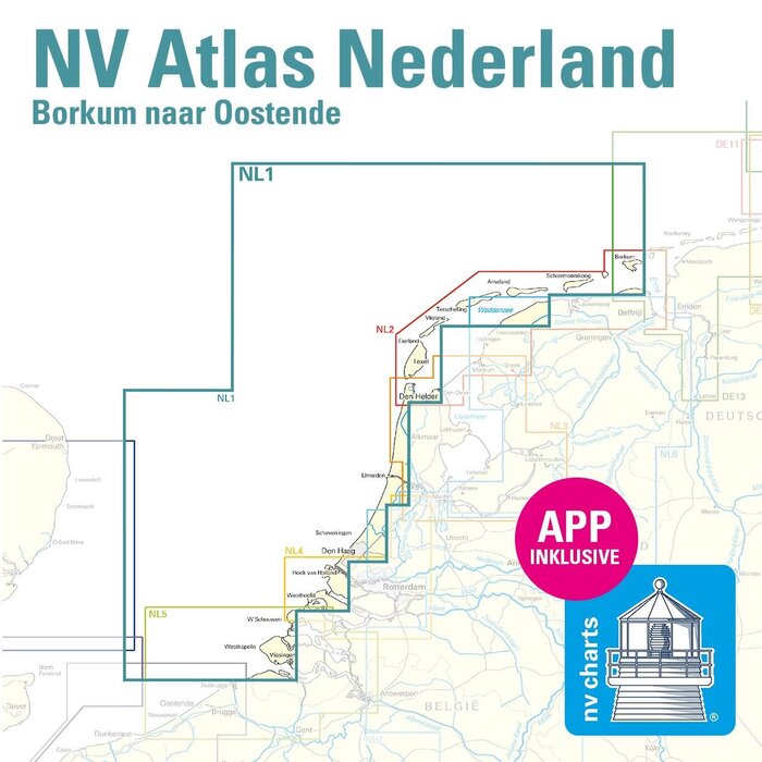 NV Charts NV VERLAG Atlas NL1 - Borkum naar Oostende