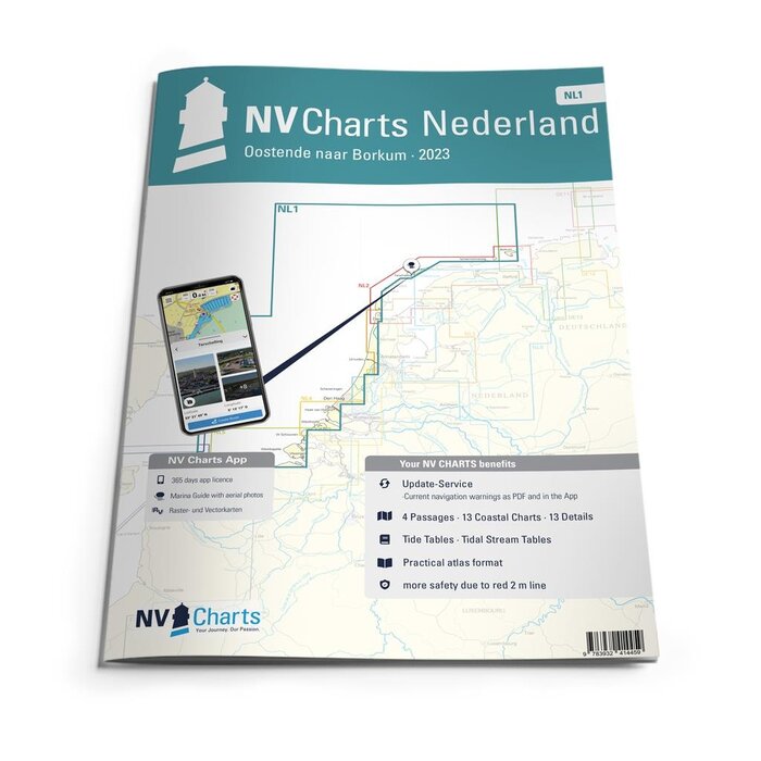 NV Charts NV VERLAG Atlas NL1 - Borkum naar Oostende