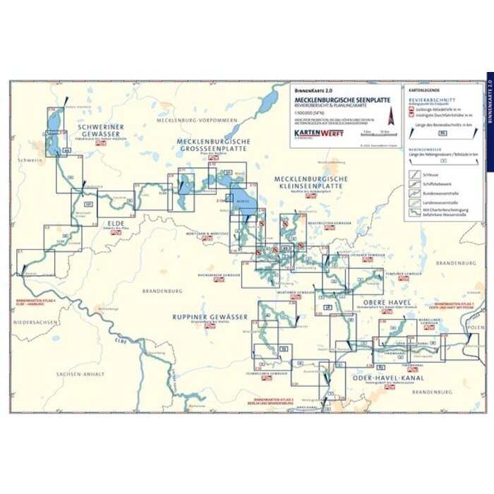 Kartenwerft Kartenwerft Binnenkaart Atlas 2: Mecklenburgische Seenplatte